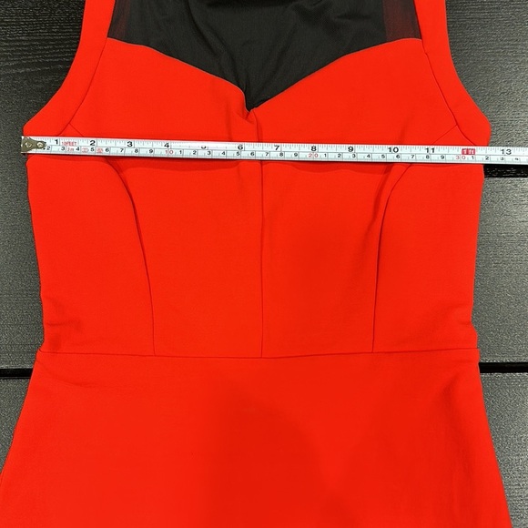 Bebe Red Bodycon Mini Dress with Mesh Inserts - XS - Picture 10 of 12